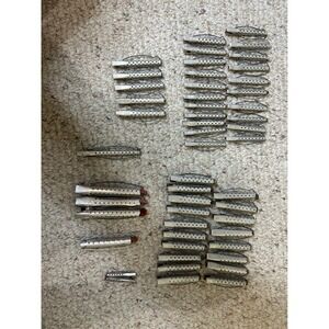 Vintage Goody USA Metal Hair Curlers Rollers‎ Lot of 61 Silver Tone Hair Styling